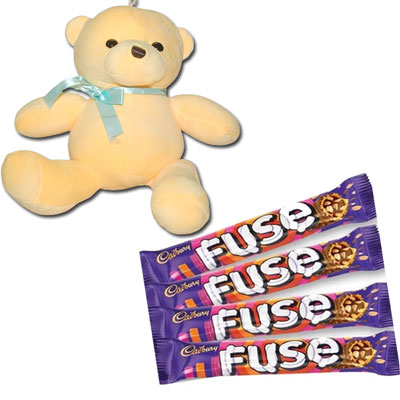 "Yellow Teddy BST -8909, Cadbury Fuse Chocolates - Click here to View more details about this Product